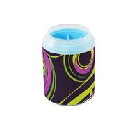 Cerchi astratti verdi viola riutilizzabili per la pulizia delle zampe tazza morbida setole in silicone per la toelettatura dei piedi forniture per cani e gatti di taglia piccola, media e grande