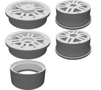 Cerchi Beadlock Tre Parti per RC Trophy Truck Gomme General Grabber X3 1.9in