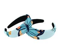 Cerchi colorati con sfondo blu con farfalla e fiore, in velluto, spessi e imbottiti, fasce larghe per capelli per donne e ragazze, fasce per capelli antiscivolo, set da 2