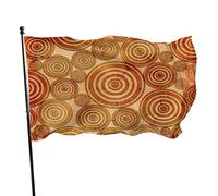 Cerchi come anelli degli alberi Bandiera da giardino 3x5 FT Foresta antica Geometrica Rotonda Punto Punto Xilografia Poliestere Cortile Bandiere Casa Patio Prato Banner di auguri per esterni
