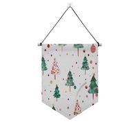 Cerchi con elementi natalizi su sfondo bianco banner gancio per parete con asta telescopica gagliardetti banner bandiere appeso decorazione da parete per ufficio, scuola, aula, dormitorio, casa