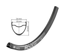 Cerchi DT Swiss R 500 DB Nero 28" 622-22 Fori 28