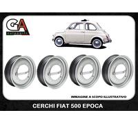 CERCHI FIAT 500 EPOCA 12" KIT 4 PEZZI IN FERRO RUOTE VINTAGE F L R