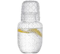 Cerchi Il Set Da Notte Chase Chic Con Caraffa E Bicchiere In Vetro,Pitcher Da 20 Oz E Tazza Da 5,4 Oz,Glass Water Jug Succo Pitcher Con Bicchiere Tumbler Per Comodino Cucina Pattern Crabapple