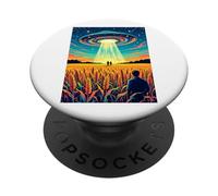 Cerchi nel grano - Messaggio nel campo UFO alien vintage PopSockets PopGrip Adesivo