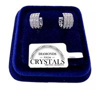 Cerchi Orecchini 12mm pl. oro Bianco 18K con Cristalli Zirconi Uomo Donna 4/21