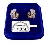 Cerchi Orecchini 14/6 pl. oro Giallo 18K con Cristalli Swarovski Uomo Donna 04/8
