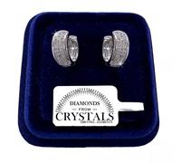 Cerchi Orecchini 15mm pl. oro Bianco 18K con Cristalli Zirconi Uomo Donna 4/28