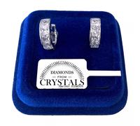 Cerchi Orecchini 16mm pl. oro Bianco 18K con Cristalli Zirconi Uomo Donna 04/1