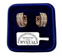 Cerchi Orecchini 16mm pl. oro Bianco 18K con Cristalli Swarovski Uomo Donna 16/6