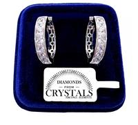 Cerchi Orecchini 22mm pl. oro Bianco 18K con Cristalli Zirconi Uomo Donna 03/9
