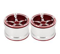 Cerchi per ruote con bloccaggio a perline in lega di alluminio per auto crawler RC 1/10, ruote con bloccaggio a perline in metallo con design a cinque razze per Axial SCX10 TRX4, a (Rossa)