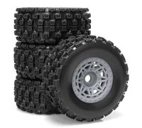 Cerchi Pneumatici Gomma Per Arrma Per Mojave Per Grom 1/16 RC | Potenziamento del tuo RC car con pneumatici su cerchi plastica, leggeri per il deserto e facile Ricambi