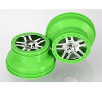 Cerchi Traxxas SCT Split-Razze Slash 4x4 Cromo/Verde / TRX6872X