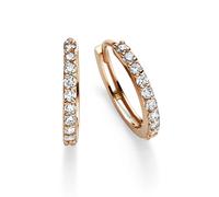 Cerchietti 14,5x1,8mm 585 Oro Rosso Con 20 Diamanti Brillanti 0.36ct Tw-Si