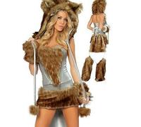 Cerchietti Carnevale Donna-Elegante abito da cosplay per donna, abito in pizzo gotico per feste di Halloween, costume storico (Brown, One Size)