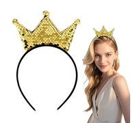 Cerchietti Corona, Diademe con Paillettes, Cerchietto Bambina, Cerchietti Lucidi per Capelli da Ragazza, Cerchietto per Corona di Compleanno per Bambina, per Compleanni e Feste di Carnevale (oro)