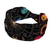 Cerchietti elastici colorati con segni zodiacali pianeti, per donne, antiscivolo, turbante sportivo alla moda, per yoga, allenamento, uso quotidiano