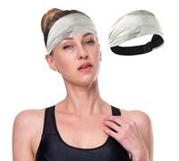 Cerchietti elastici per capelli con effetto marmo bianco neutro, antiscivolo, alla moda, per corsa, tennis, make up e tennis