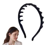 Cerchietti in silicone a forma di U da donna, 2026, a zig zag, con pettine antiscivolo, con denti, non si rompono, accessori alla moda per capelli da donna (nero, 1 pezzo)