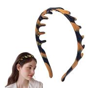 Cerchietti in silicone a forma di U da donna, 2026, a zig zag, con pettine antiscivolo, con denti, non si rompono, accessori alla moda per capelli da donna (ambra, 1 pezzo)
