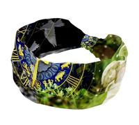 Cerchietti larghi per donne astrologia mistica fascia elastica turbante fascia per capelli antiscivolo, fasce per capelli per allenamento sudore fasce per capelli alla moda accessori per capelli