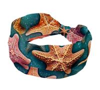 Cerchietti morbidi a turbante con stella marina, fasce per capelli da donna, per allenamento, larghe e alla moda, fasce elastiche antiscivolo