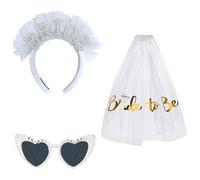 Cerchietti per addio al nubilato, accessori per la festa nuziale - Cerchietti per sposa con perle, occhiali da sole con perle, veli da sposa, veli per la festa nuziale, accessori per la sposa