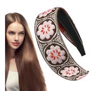 Cerchietti per capelli bohémien da donna, ricamati con fiori, fascia per capelli bohémien, fascia per capelli in stile etnico vintage, per capelli per la maggior parte delle acconciature