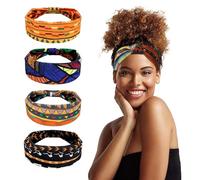 Cerchietti per capelli da donna, 4 pezzi, fasce africane larghe, larghe fasce per capelli africane, annodate, accessori per donne e ragazze