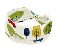 Cerchietti per capelli da donna, alla moda, larghi, con macchinine dei cartoni animati, trasporti, colline, alberi, croce, elastico, per sudore, sport, allenamento, turbante