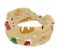 Cerchietti per capelli da donna, alla moda, larghi, con scritta Merry Christmas Cross Elastic Head, Sweat Sport Workout Turbante Hairband