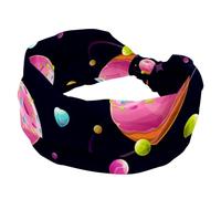 Cerchietti per capelli da donna, ciambella pianeta rosa dolce dolce fascia larga annodata per yoga allenamento fascia morbida elastica, accessori per capelli alla moda