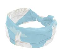 Cerchietti per capelli da donna, con ali angeli, cielo blu, nuvola, annodato, per yoga, allenamento, fascia morbida elastica, accessori per capelli alla moda