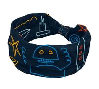 Cerchietti per capelli da donna, con alieni spaziali in stile cartone animato, fascia larga annodata per yoga, allenamento, morbida fascia elastica, accessori per capelli alla moda