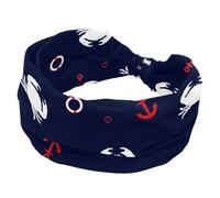 Cerchietti per capelli da donna, con granchio bianco, con ancora rossa, sfondo blu navy, alla moda, fascia elastica per la testa, fascia elastica per la testa, fascia per il sudore e lo sport, per