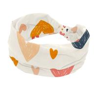 Cerchietti per capelli da donna, con motivo a cuore, elastico, con nodi, vintage, per uso quotidiano, yoga, allenamento