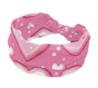 Cerchietti per capelli da donna, con motivo a cuore, morbidi e larghi, antiscivolo, elastici per il sudore, per yoga, allenamento, bandana con nodo incrociato