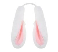 Cerchietti per capelli da donna con orecchie da coniglio carino cerchietto per capelli pasquale bianco con grandi orecchie di coniglio peluche costume cosplay fascia pelosa accessori per feste