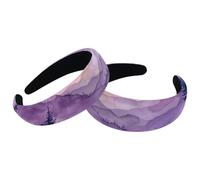 Cerchietti per capelli da donna con sfondo acquerello, paesaggio, foresta, montagne, alba, vintage, spesse, 2 confezioni di fasce imbottite in velluto per ragazze, cerchietti larghi per capelli