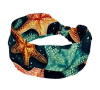 Cerchietti per capelli da donna con stella marina, fascia per capelli a turbante larga, antiscivolo, fascia per capelli annodata