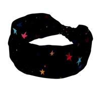 Cerchietti per capelli da donna, con stelle, ampia fascia per capelli alla moda, fascia elastica per la testa, fascia per capelli a turbante per allenamento sportivo