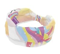 Cerchietti per capelli da donna, con unicorno, arcobaleno, magico, ampio, annodato, per yoga, allenamento, fascia morbida elastica, accessori per capelli alla moda