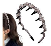 Cerchietti per capelli da donna, eleganti fasce per capelli intrecciate con strass, con denti, antiscivolo, alla, per matrimoni, compleanni, vacanze, spose, feste, damigelle d'onore, viaggi