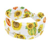 Cerchietti per capelli da donna, fascia larga, con nodo a forma di zucca Happy Thanksgiving Pumpkin, fascia per capelli per yoga, allenamento, morbida fascia elastica, accessori per capelli alla moda