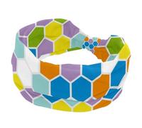 Cerchietti per capelli da donna, fascia larga, giallo, blu, bianco, arancione, geometrico, esagonale, morbido, elastico, assorbe il sudore, sport, yoga, allenamento, fascia per capelli annodata