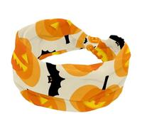 Cerchietti per capelli da donna, fascia larga, morbida ed elastica, assorbe il sudore, per sport, yoga, allenamento, fascia per capelli annodata, pipistrello per Halloween