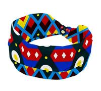 Cerchietti per capelli da donna, motivo geometrico blu, ampia fascia per capelli annodata per yoga, allenamento, morbida fascia elastica, accessori per capelli alla moda