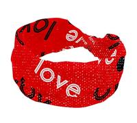 Cerchietti per capelli da donna, per San Valentino, rossi, alla moda, larghi, elastici incrociati, fascia per la testa, per sport, allenamento, turbante