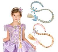Cerchietti per capelli da principessa, parrucche principessa intrecciate, Parrucca Rapunzel Bambina, treccia con capelli lunghi, per cosplay, ragazze, principessa, accessorio per vestire (2PCS)